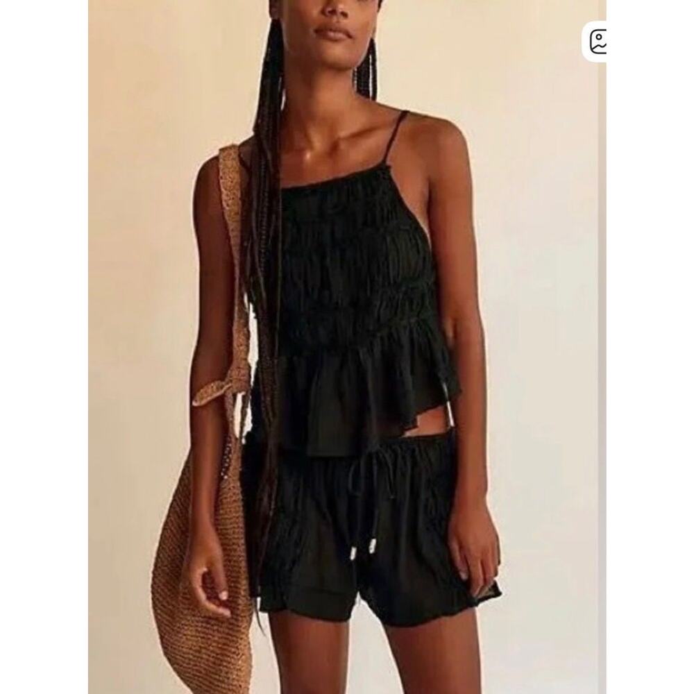 Free People Free-est Angelina Short Set in Black Size XS